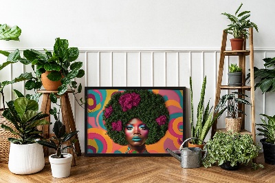 Mooswand bild Frau mit afro