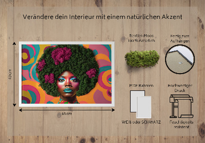 Mooswand bild Frau mit afro