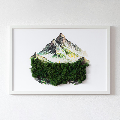 Bild moos Berggipfel über dem Wald