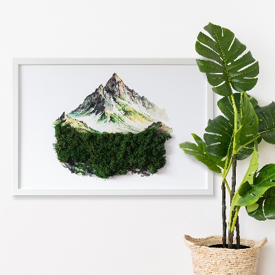 Bild moos Berggipfel über dem Wald