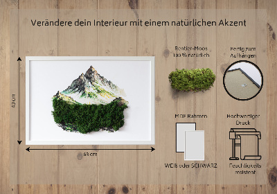 Bild moos Berggipfel über dem Wald