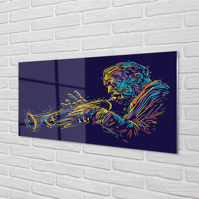 Glasbilder Mann trompete