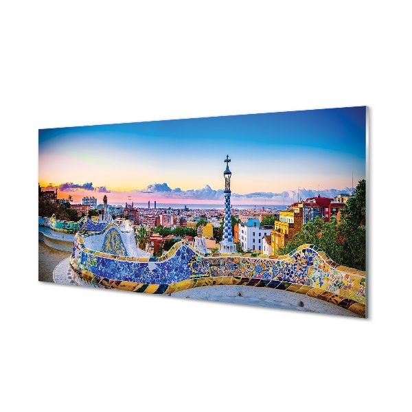 Glasbilder Spanien panorama der stadt