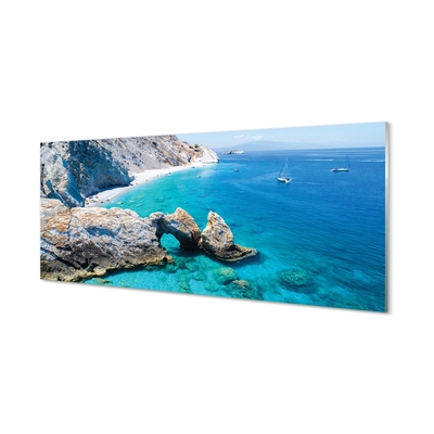 Glasbilder Küste von griechenland sea beach