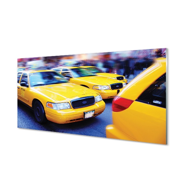 Glasbilder Stadt yellow cab