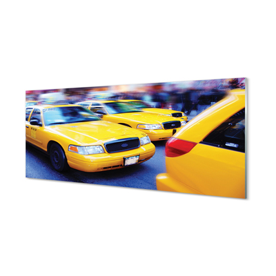 Glasbilder Stadt yellow cab