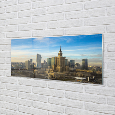 Glasbilder Panorama der wolkenkratzer in warschau