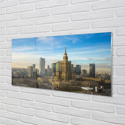 Glasbilder Panorama der wolkenkratzer in warschau