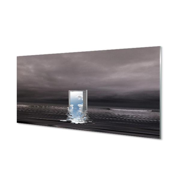 Glasbilder Tür himmel meer