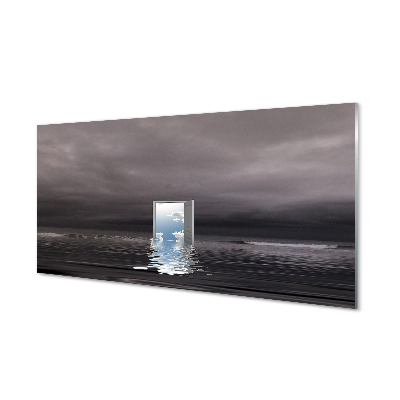 Glasbilder Tür himmel meer