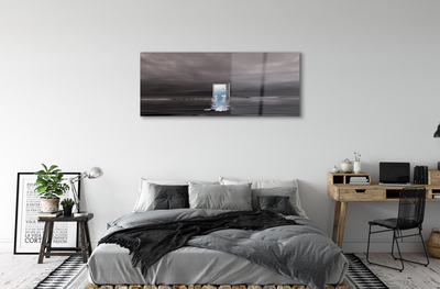 Glasbilder Tür himmel meer
