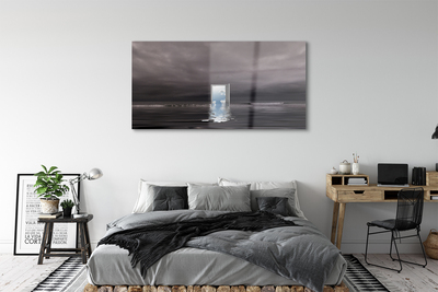 Glasbilder Tür himmel meer