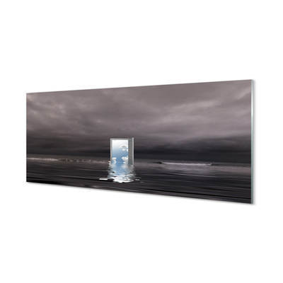 Glasbilder Tür himmel meer
