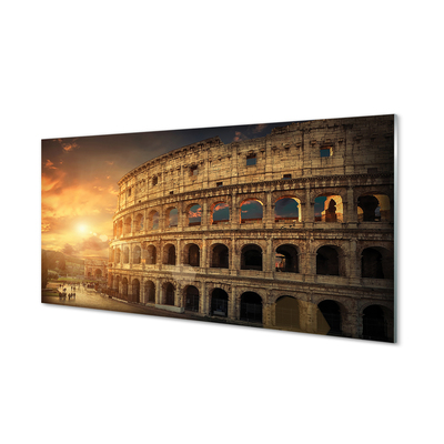 Glasbilder Sonnenuntergang rom colosseum