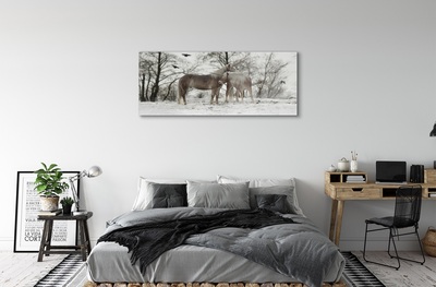 Glasbilder Unicorns winterwald