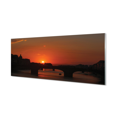 Glasbilder Italien sonnenuntergang fluss sonne