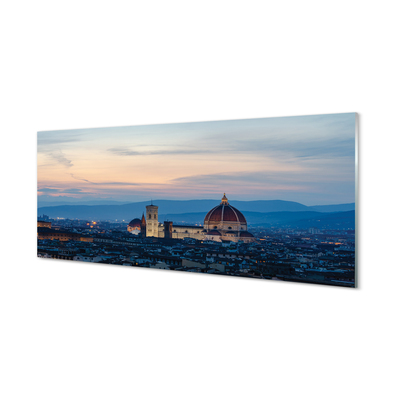 Glasbilder Italien kathedrale panorama nacht