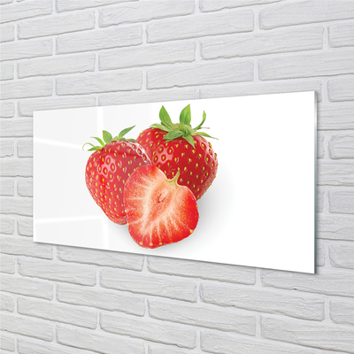 Glasbilder Erdbeeren auf weißen hintergrund
