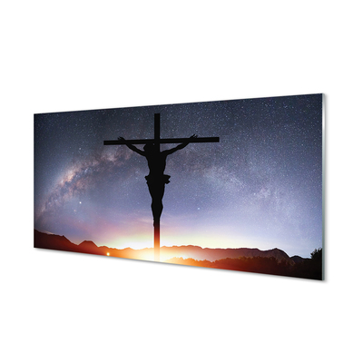 Glasbilder Jesus gekreuzigt himmel