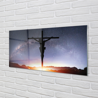 Glasbilder Jesus gekreuzigt himmel
