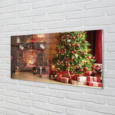 Glasbilder Geschenke weihnachtsbeleuchtung kamin