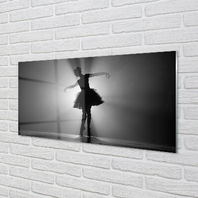Glasbilder Grauer hintergrund ballerina