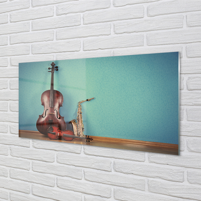 Glasbilder Geige trompete