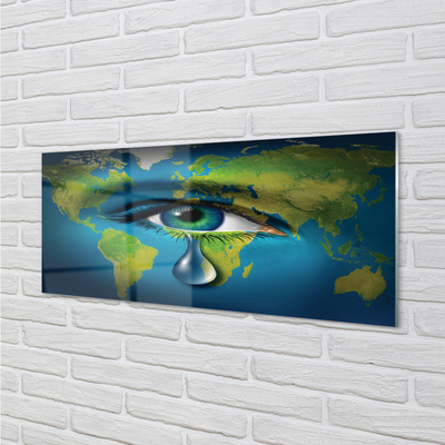 Glasbilder Karte von tränen aus den augen