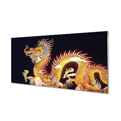 Glasbilder Japanischer golden dragon