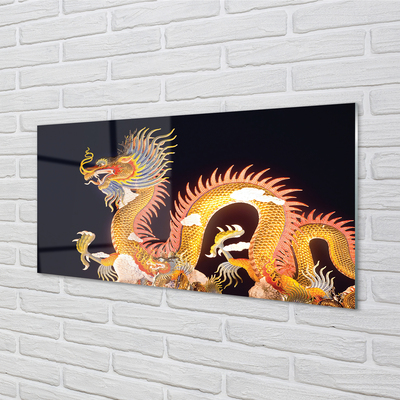 Glasbilder Japanischer golden dragon