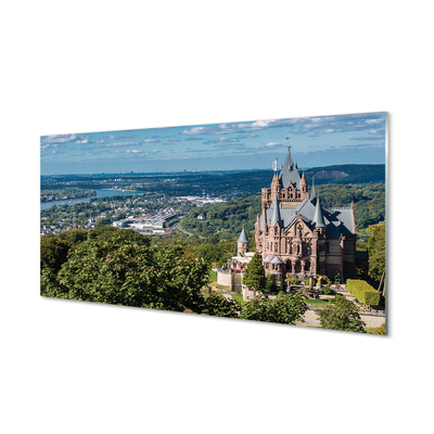 Glasbilder Deutschland panorama der burg der stadt