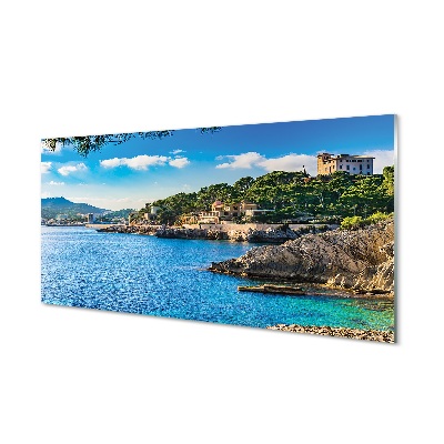 Glasbilder Berge an der küste spanien meer
