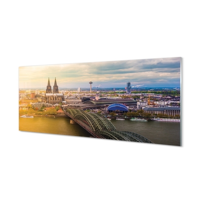 Glasbilder Deutschland panorama flussbrücken