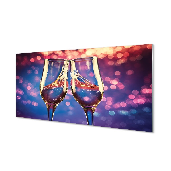 Glasbilder Gläser champagner farbigen hintergrund