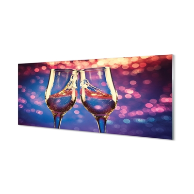 Glasbilder Gläser champagner farbigen hintergrund