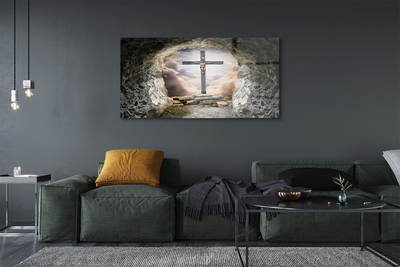 Glasbilder Kellerlicht kreuz jesus