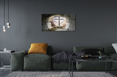 Glasbilder Kellerlicht kreuz jesus