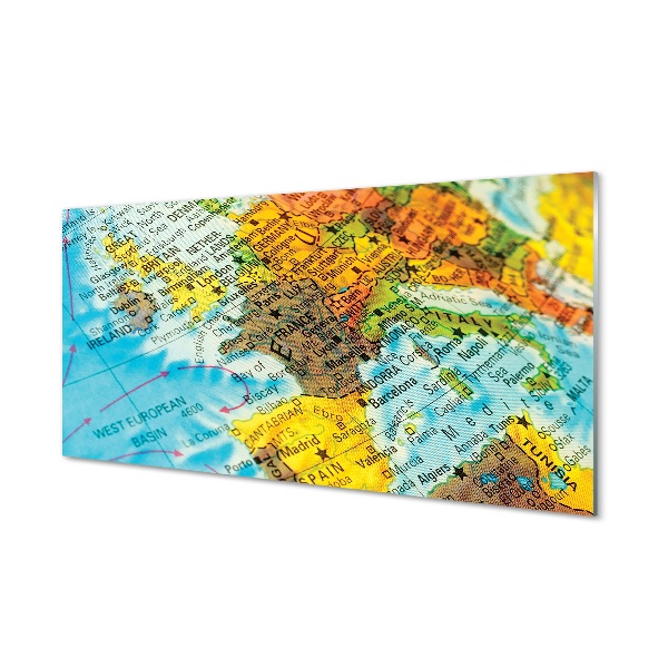 Glasbilder Weltkarte
