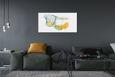 Glasbilder Orange kiwi wasser
