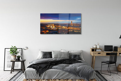 Glasbilder Italien panorama von brücken nacht