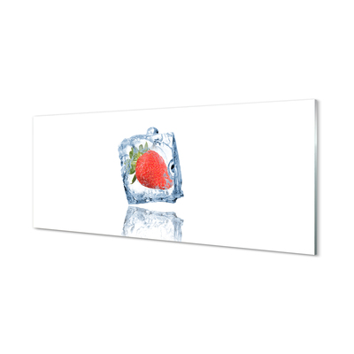 Glasbilder Strawberry eiswürfel