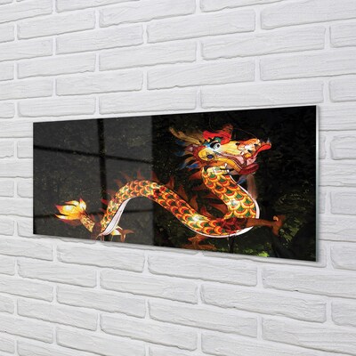Glasbilder Japanische drachen beleuchtet