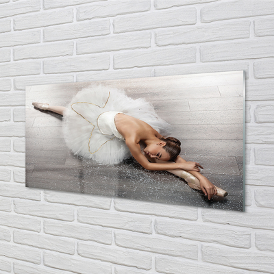 Glasbilder Weiß ballerinakleid frau