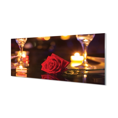 Glasbilder Rose kerzengläser