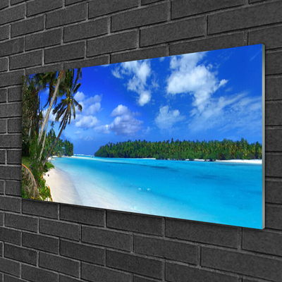 Glasbilder Strand Palmen Südsee Landschaft