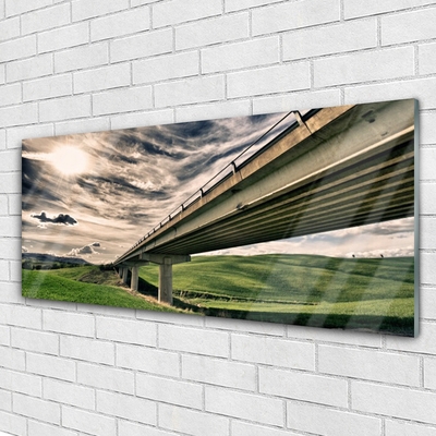 Glasbilder Autobahn Brücke Tal Architektur