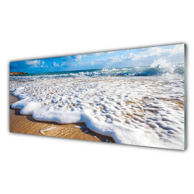 Glasbilder Strand Klippe Meer Sand Natur