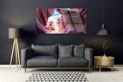 Glasbilder Felsen Flussbett Kunst