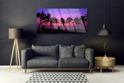 Glasbilder Palmen Landschaft