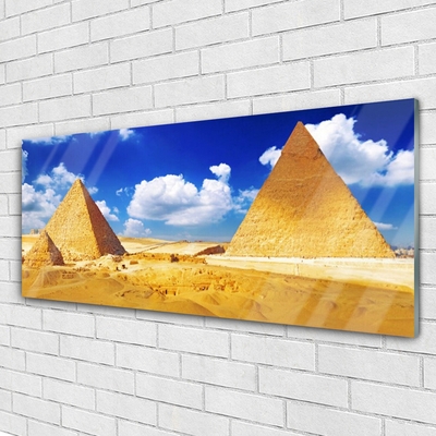 Glasbilder Wüste Pyramiden Landschaft